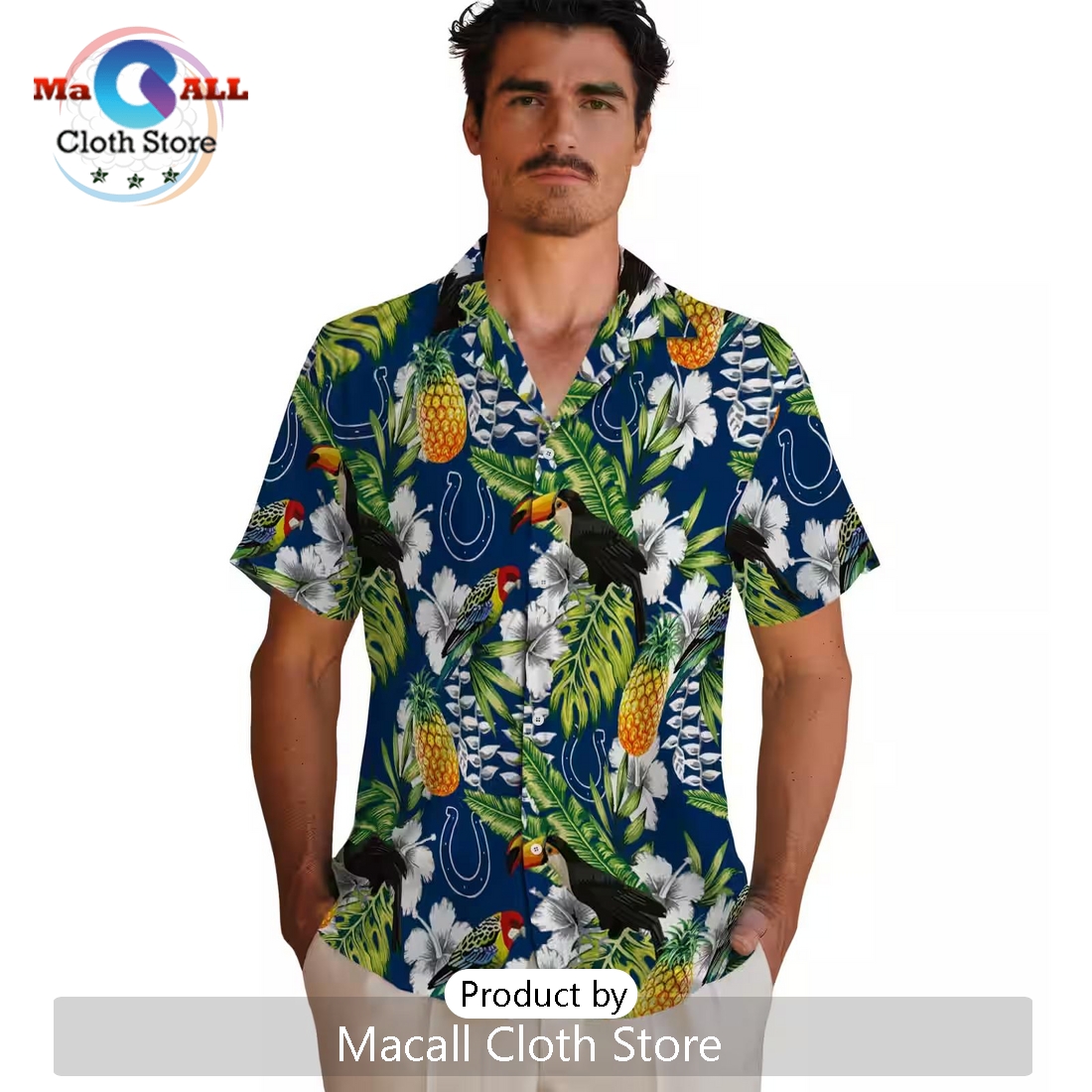 Custom Indianapolis Colts Tropical Toucan Hawaiian Shirt