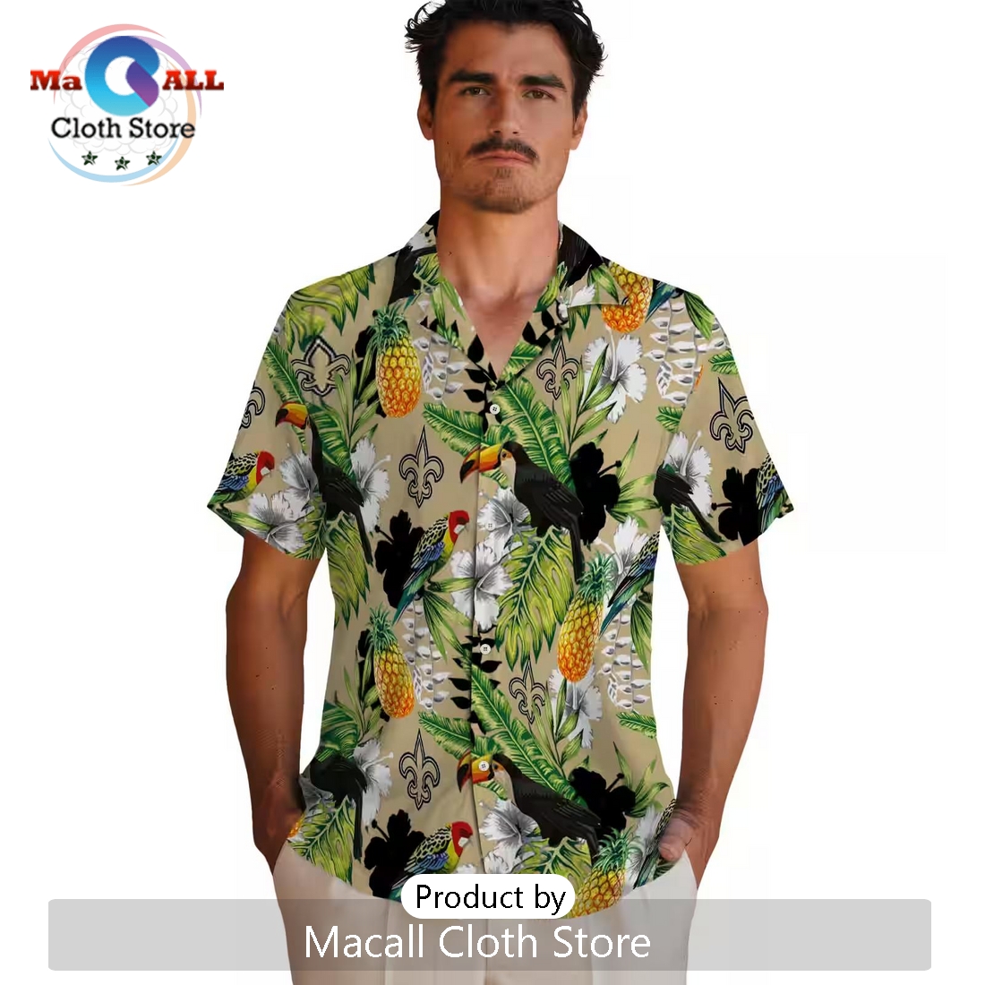 Custom New Orleans Saints Tropical Toucan Hawaiian Shirt