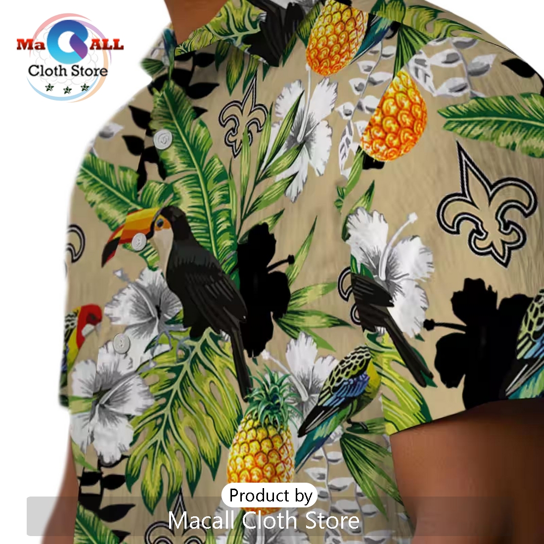 Custom New Orleans Saints Tropical Toucan Hawaiian Shirt Custom New Orleans Saints Tropical Toucan Hawaiian Shirt
