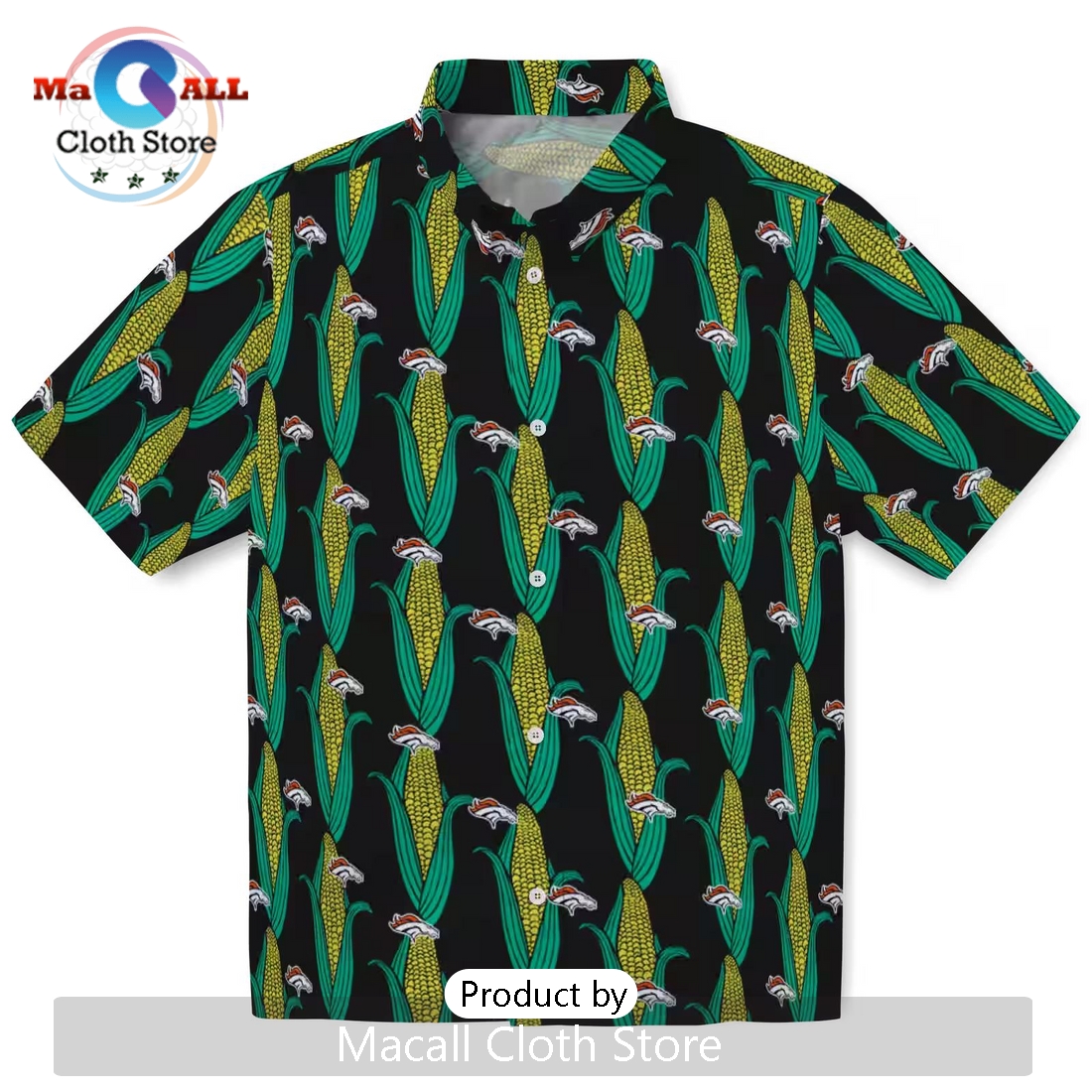 Denver Broncos Corn Motifs Hawaiian Shirt