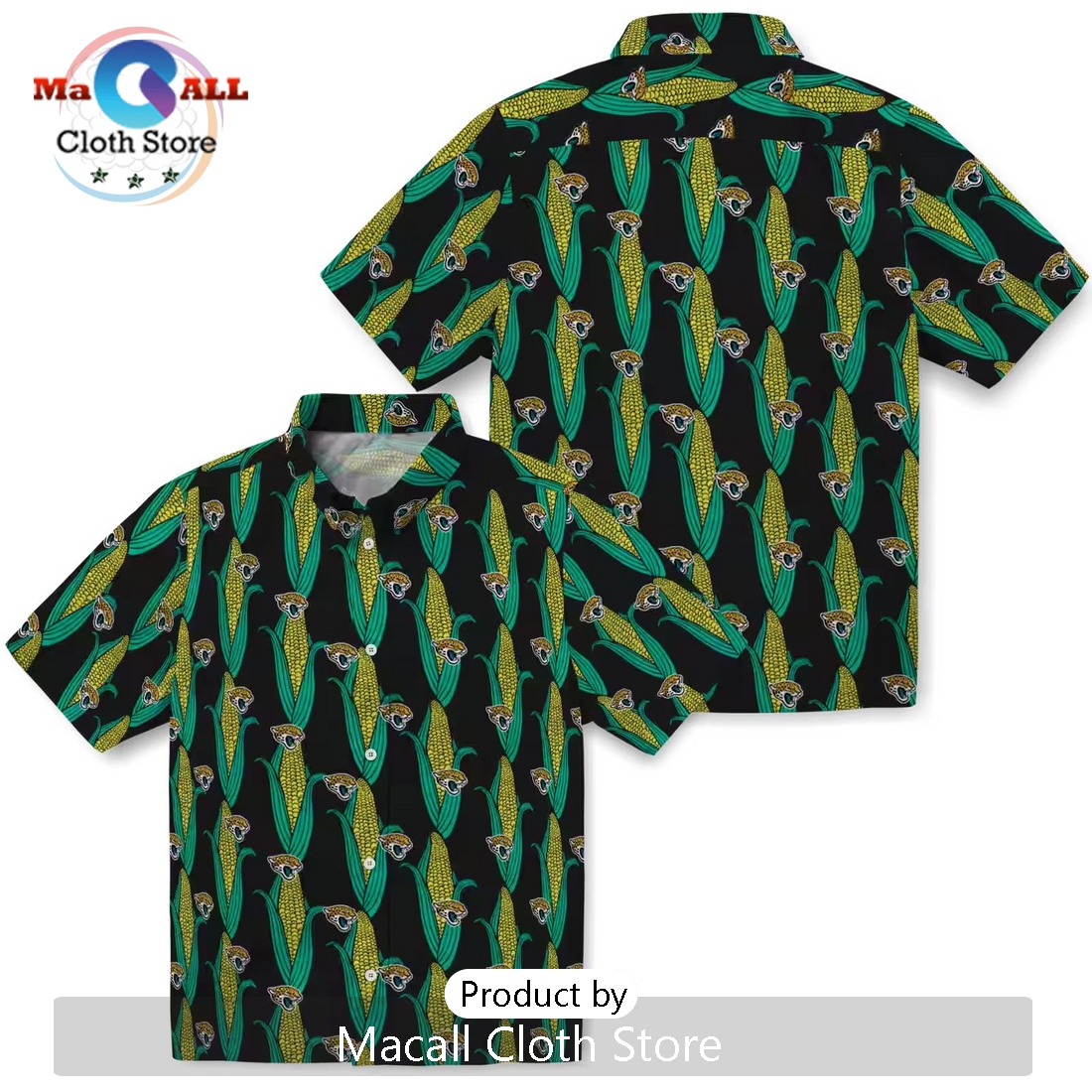 Jacksonville Jaguars Corn Motifs Hawaiian Shirt Jacksonville Jaguars Corn Motifs Hawaiian Shirt