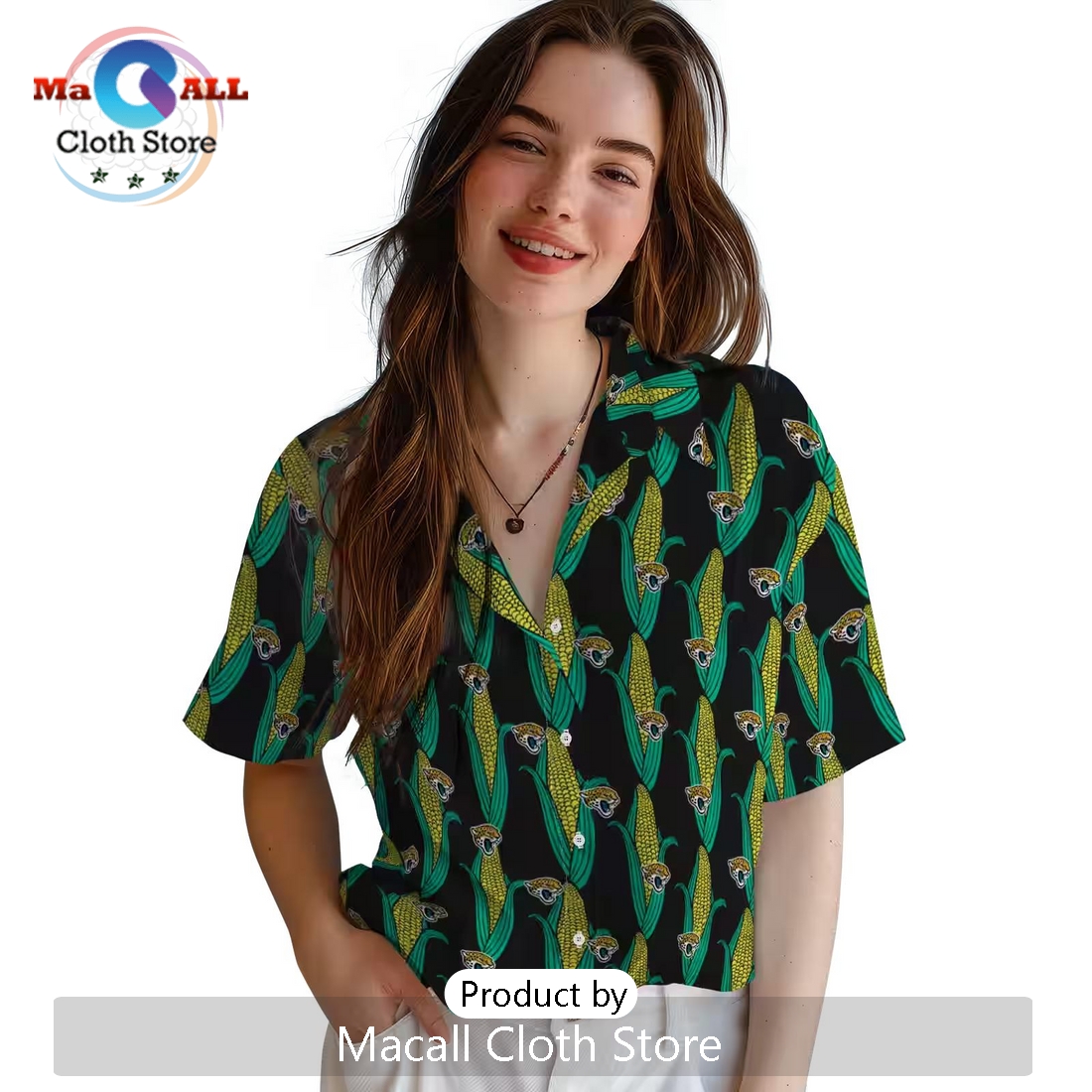 Jacksonville Jaguars Corn Motifs Hawaiian Shirt Jacksonville Jaguars Corn Motifs Hawaiian Shirt