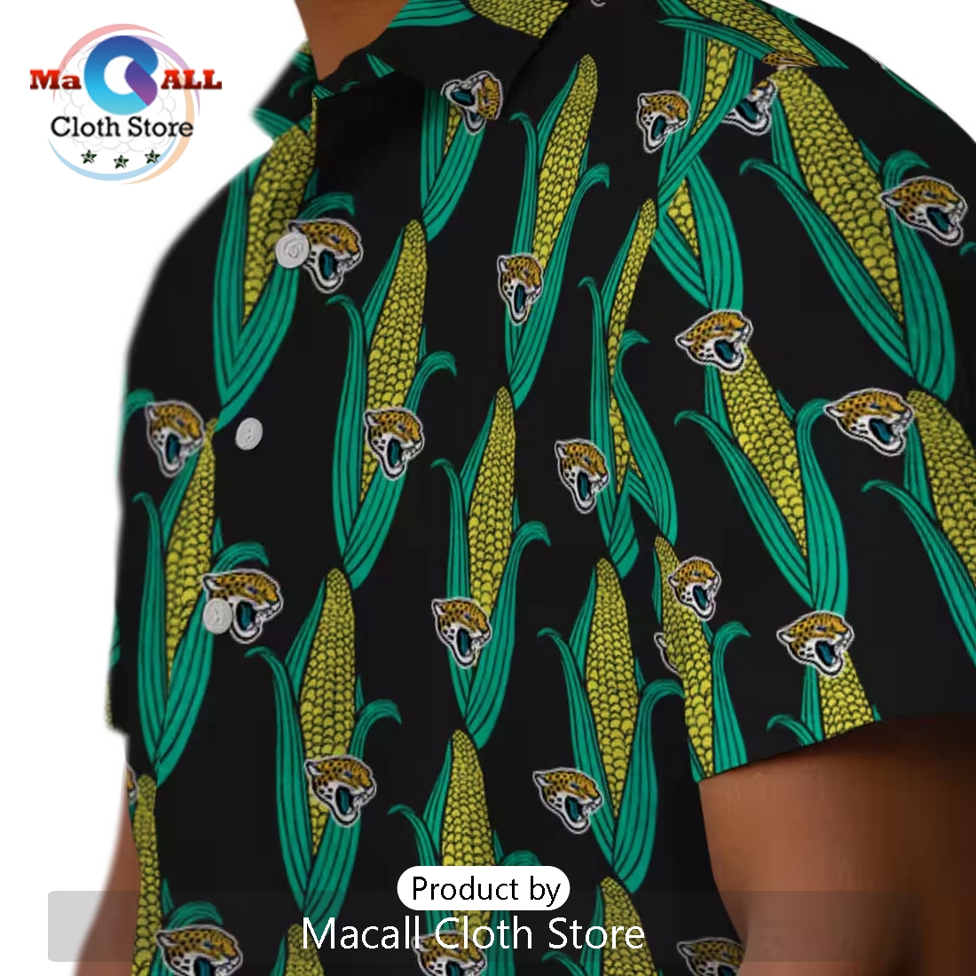 Jacksonville Jaguars Corn Motifs Hawaiian Shirt Jacksonville Jaguars Corn Motifs Hawaiian Shirt