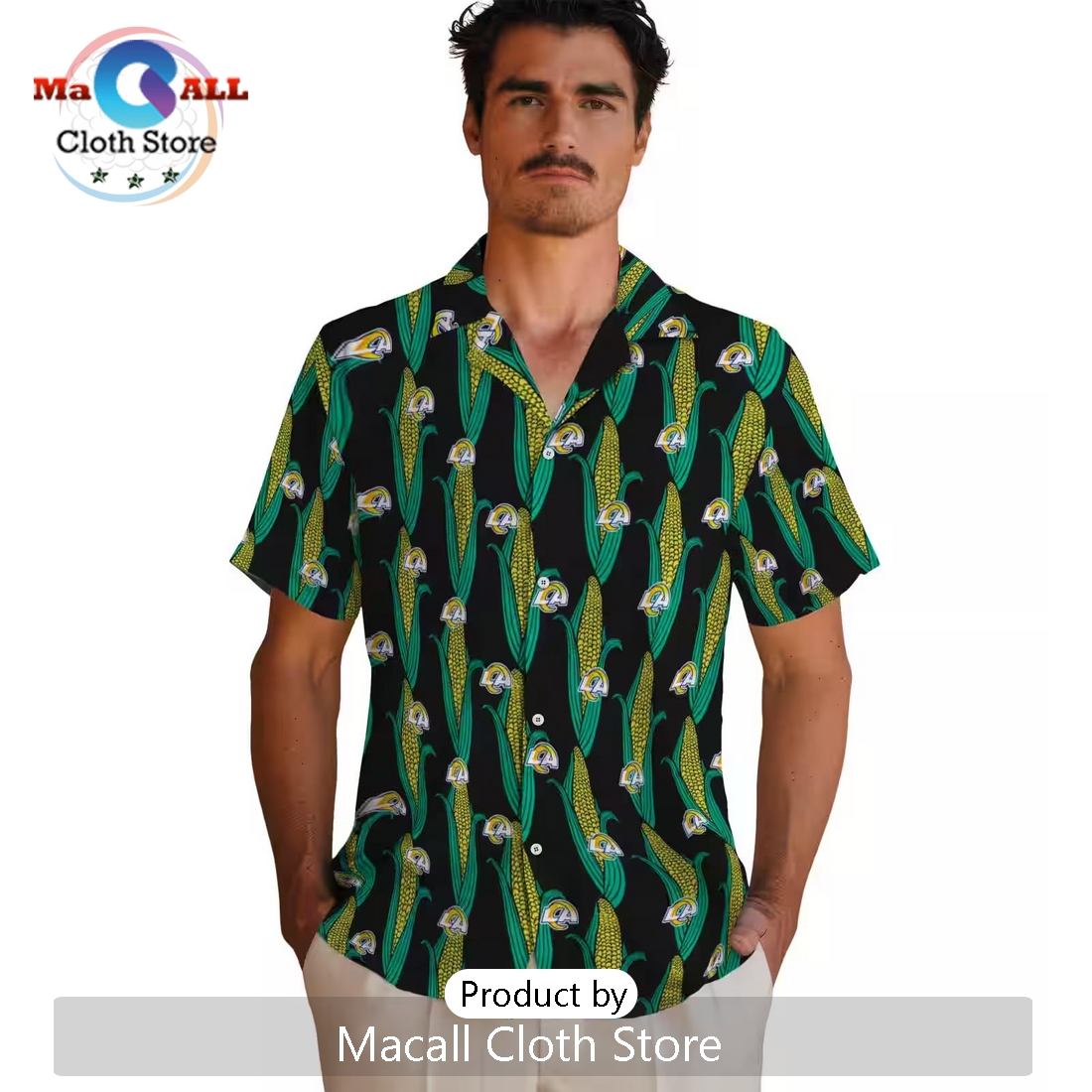 Los Angeles Rams Corn Motifs Hawaiian Shirt