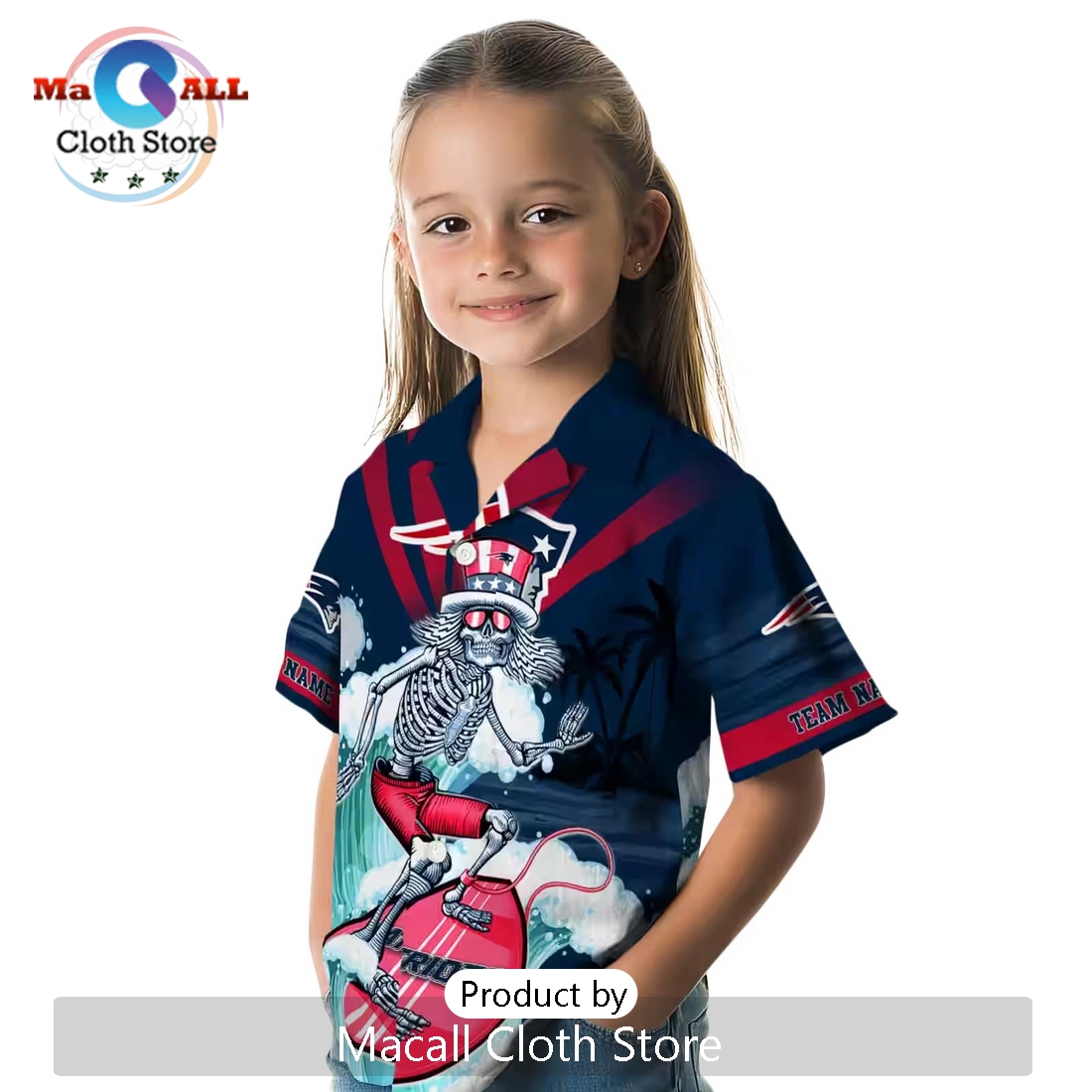 New England Patriots Surfing Skeleton Hawaiian Shirt New England Patriots Surfing Skeleton Hawaiian Shirt