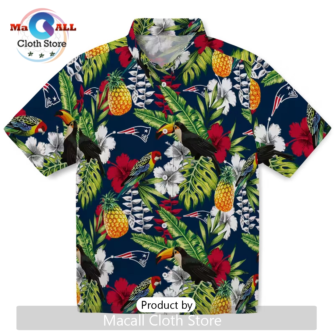 New England Patriots Tropical Toucan Hawaiian Shirt