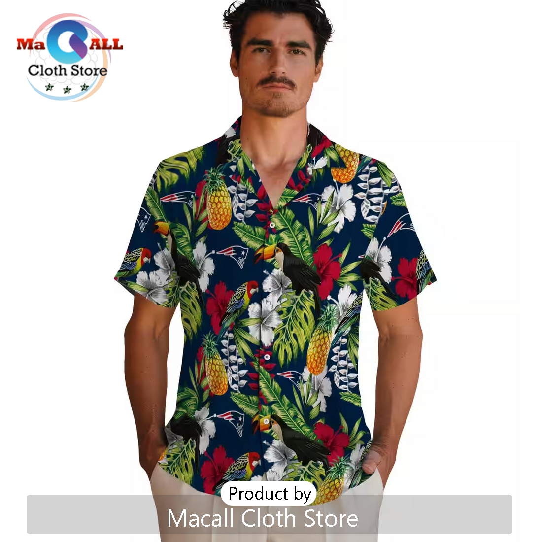 New England Patriots Tropical Toucan Hawaiian Shirt