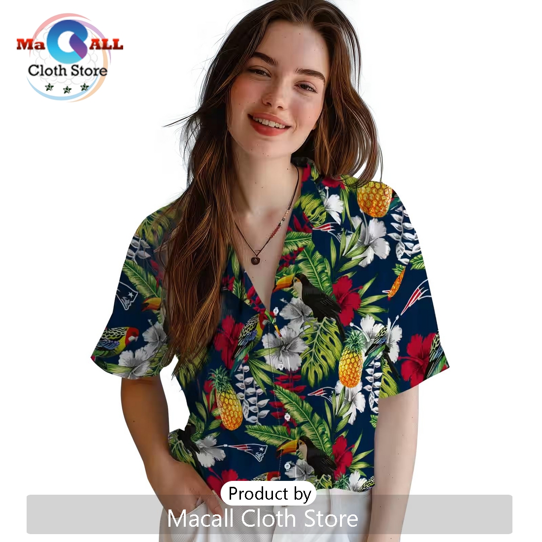 New England Patriots Tropical Toucan Hawaiian Shirt New England Patriots Tropical Toucan Hawaiian Shirt