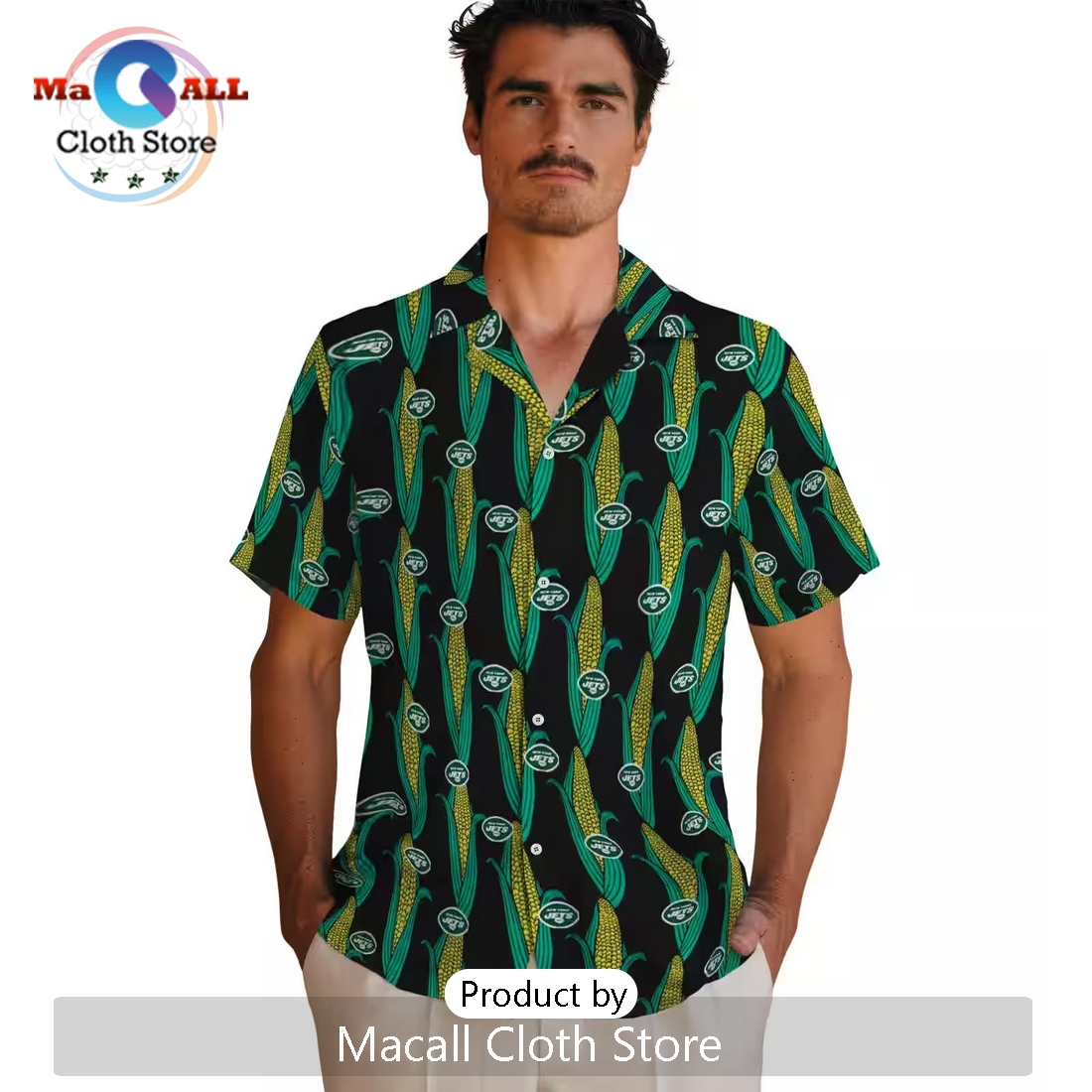 New York Jets Corn Motifs Hawaiian Shirt