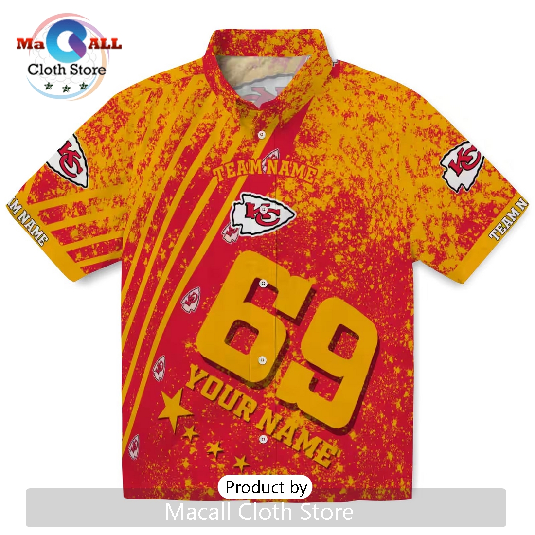 Personalized Kansas City Chiefs Star Stripes Hawaiian Shirt