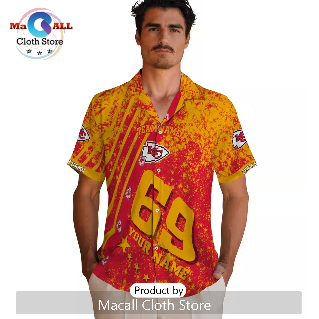 Personalized Kansas City Chiefs Star Stripes Hawaiian Shirt