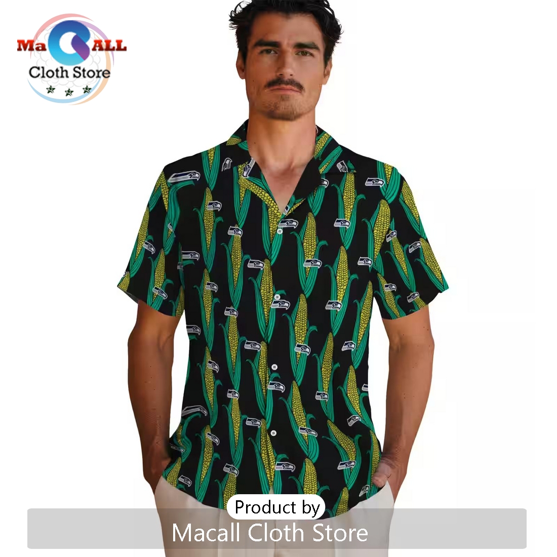Seattle Seahawks Corn Motifs Hawaiian Shirt