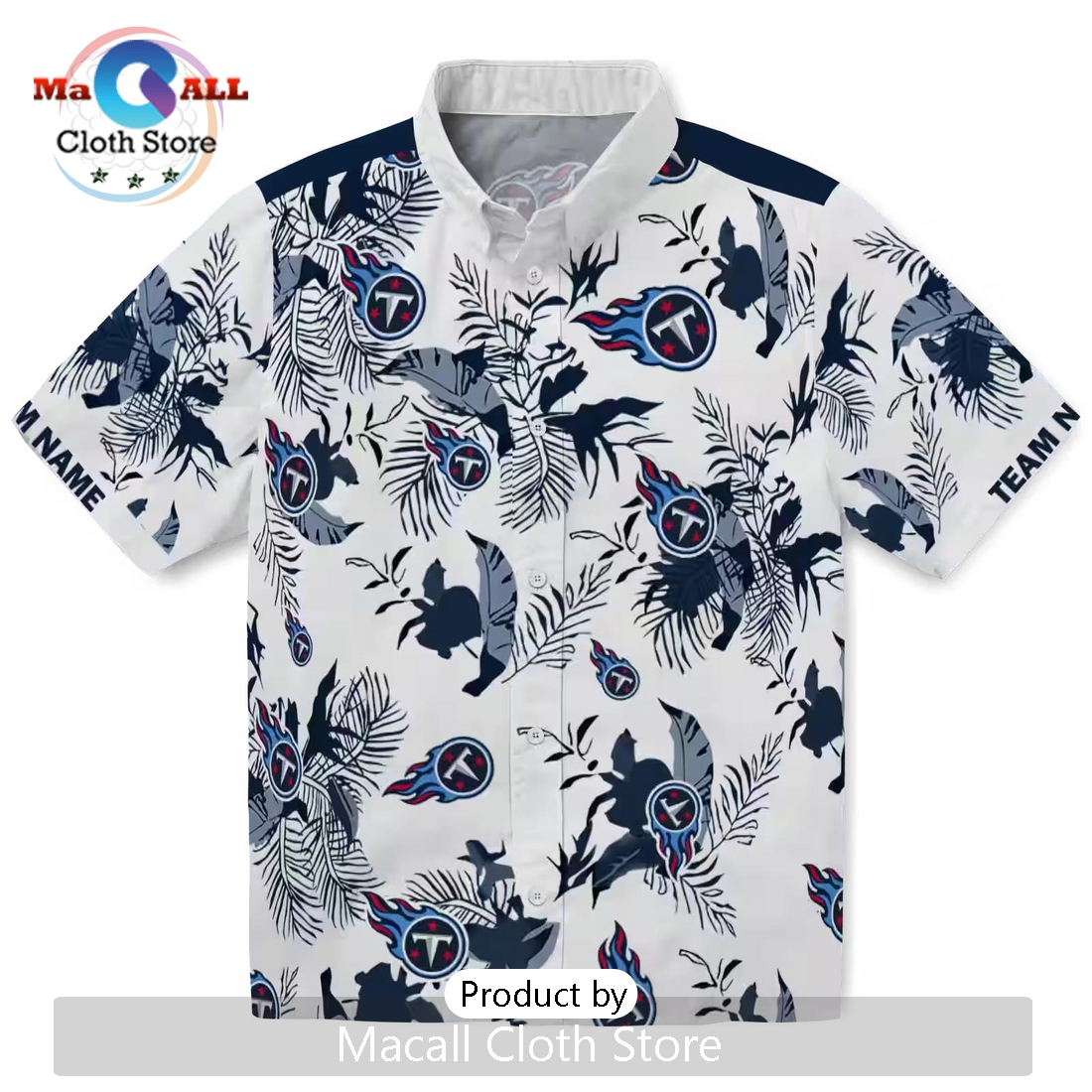 Tennessee Titans Botanical Theme Hawaiian Shirt