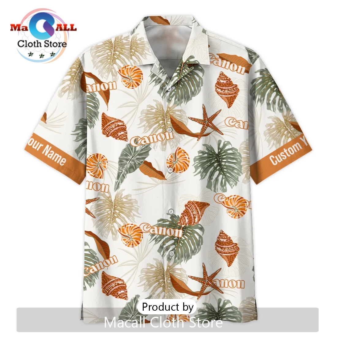 Canon Sea Star And Seashell Photography Summer Hawaiian Shirt