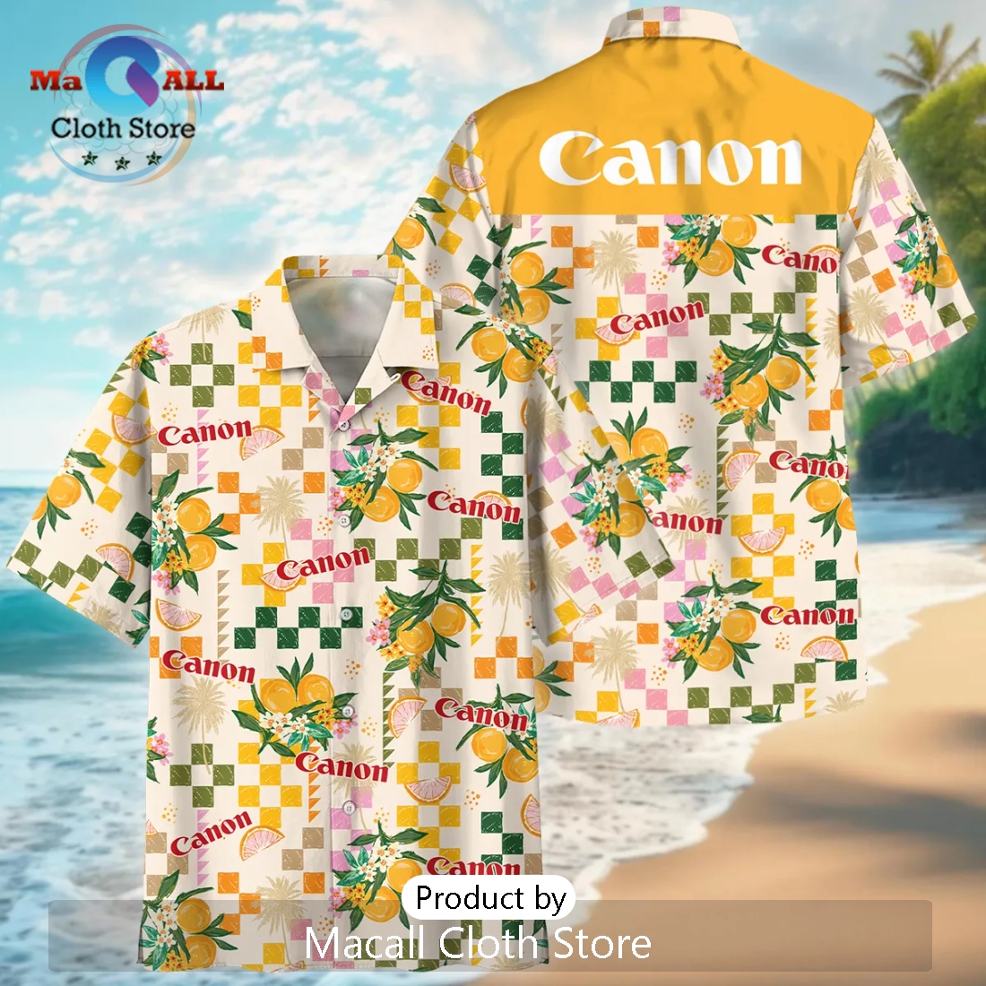 Canon Summer Fruit Pattern Photography Summer Hawaiian Shirt