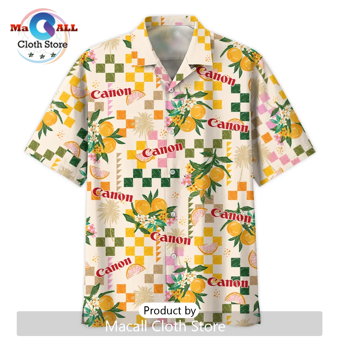 Canon Summer Fruit Pattern Photography Summer Hawaiian Shirt