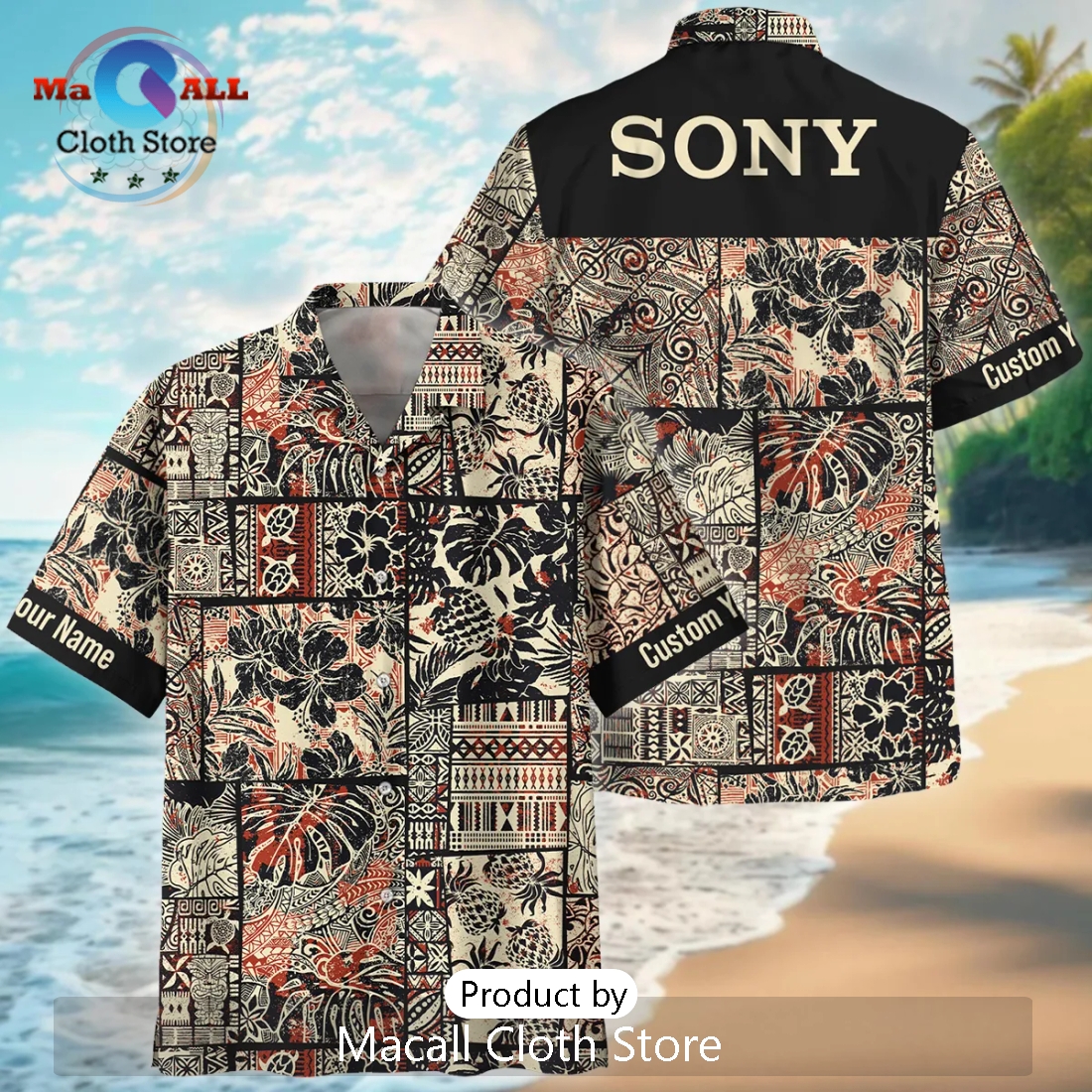 Sony Hibiscus And Tribal Element Photography Summer Hawaiian Shirt