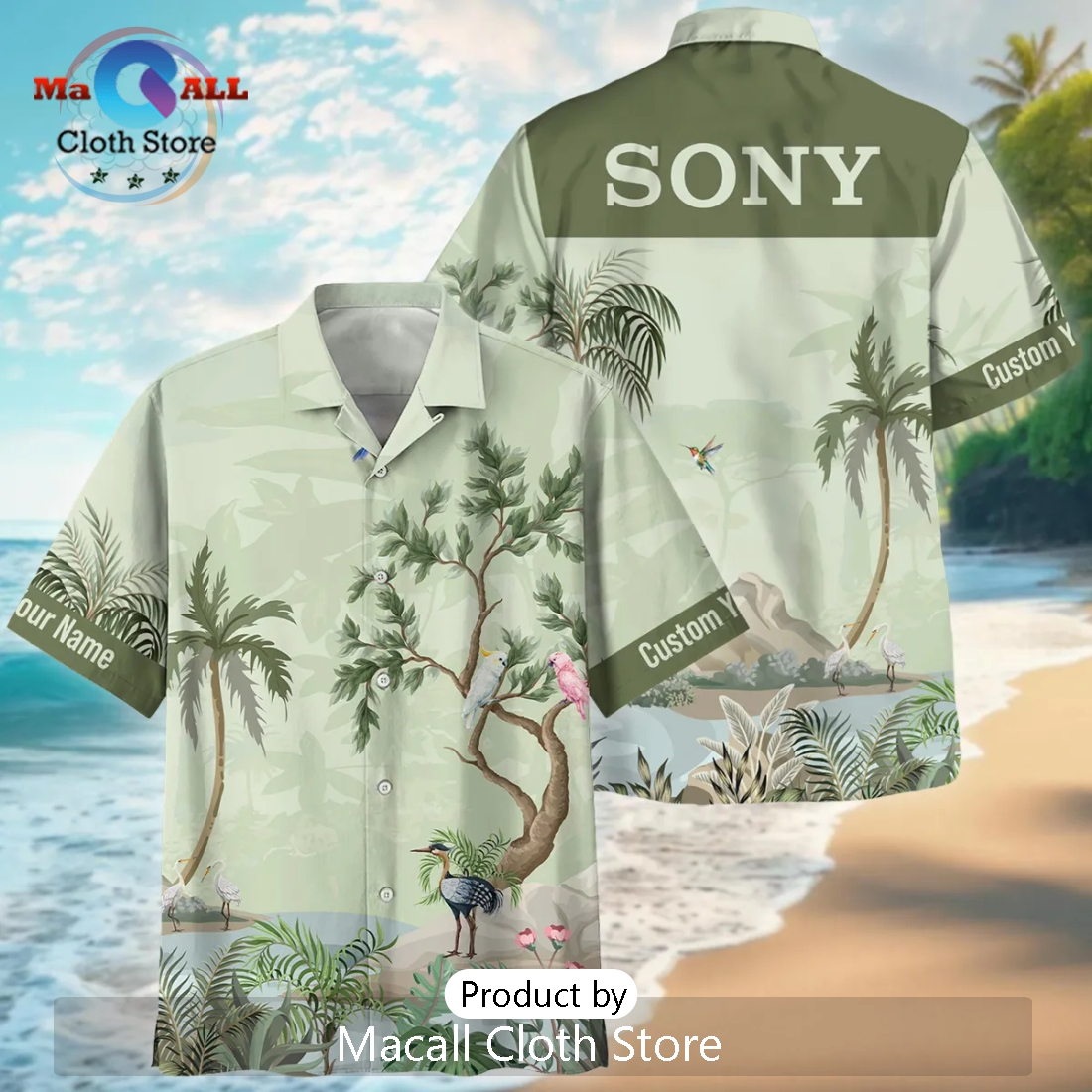 Sony Tropical Garden Watercolor Photography Summer Hawaiian Shirt