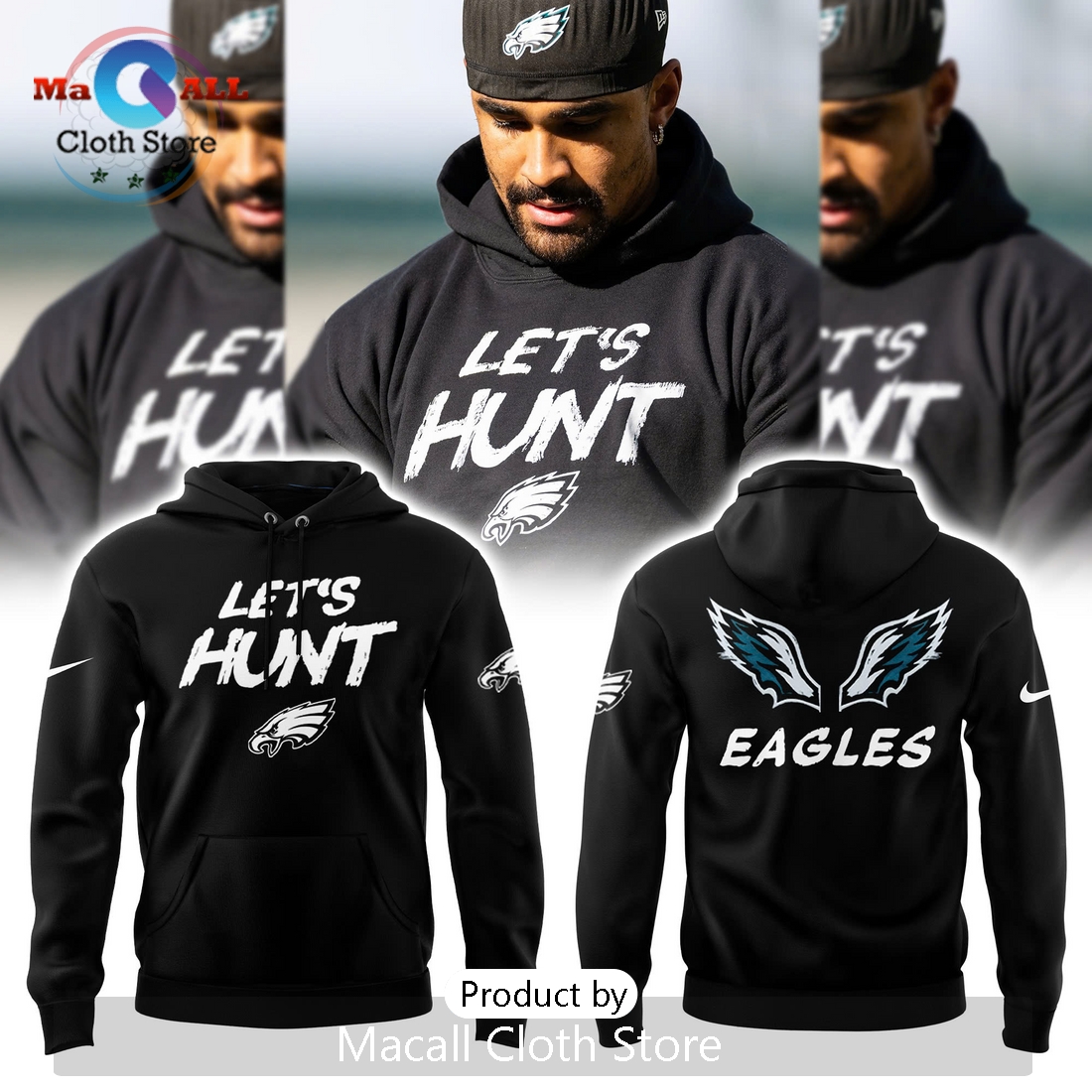 Philadelphia Eagles Let’s Hunt Fleece Hoodie 3D