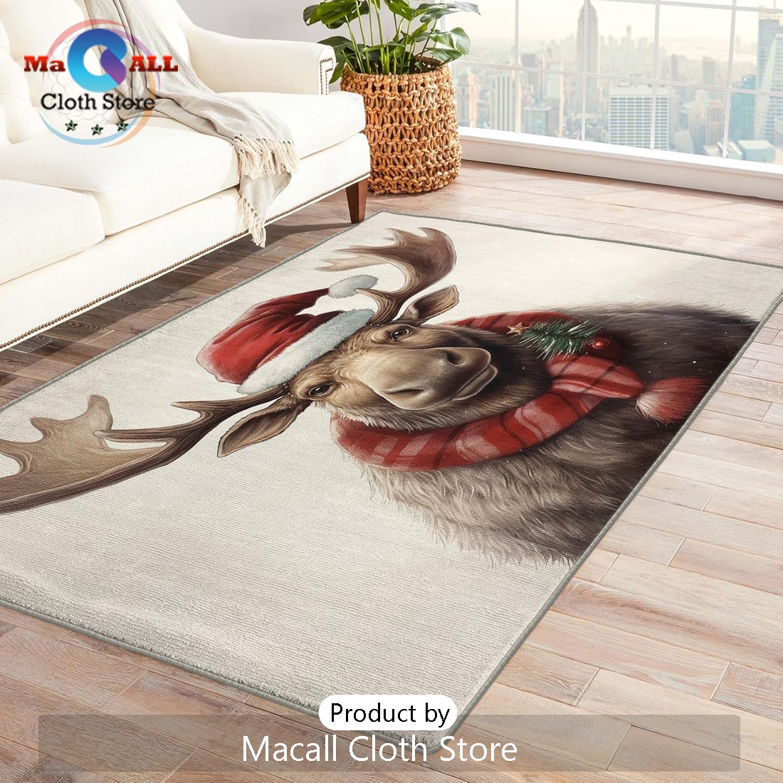 Christmas Moose Rug & Home Décor