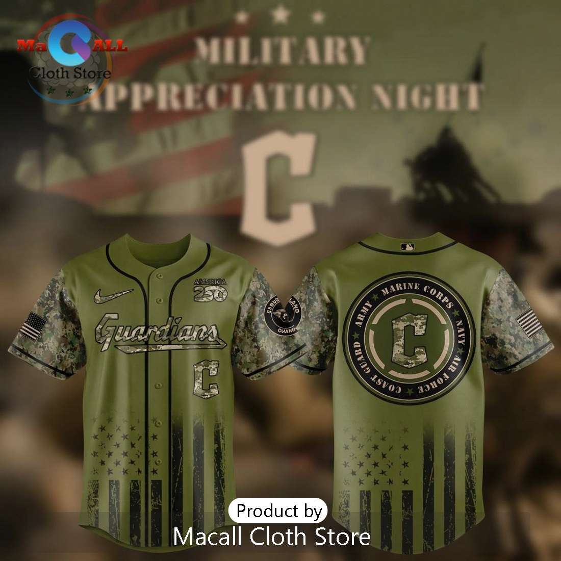 Guardians Military Appreciation Night Camo Edition Baseball Jersey Guardians Military Appreciation Night Camo Edition Baseball Jersey