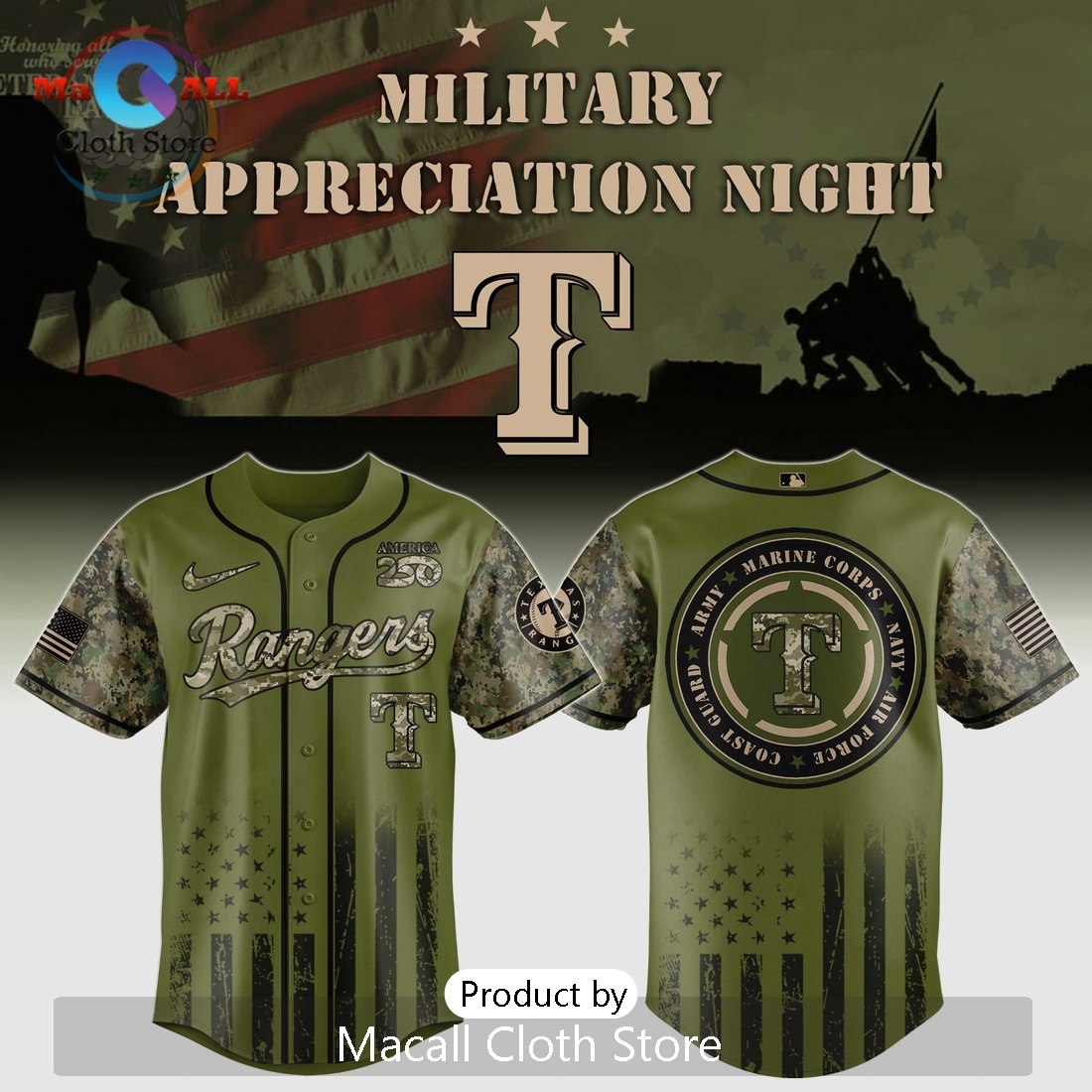 Texas Rangers Military Appreciation 2026 Limited Edition Baseball Jersey