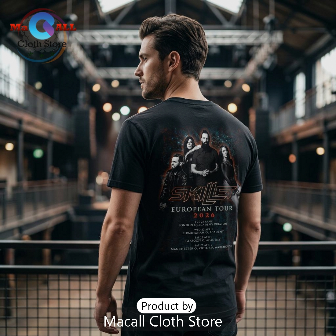 Skillet European Tour 2026 Concert Dates Graphic Tee T-Shirt