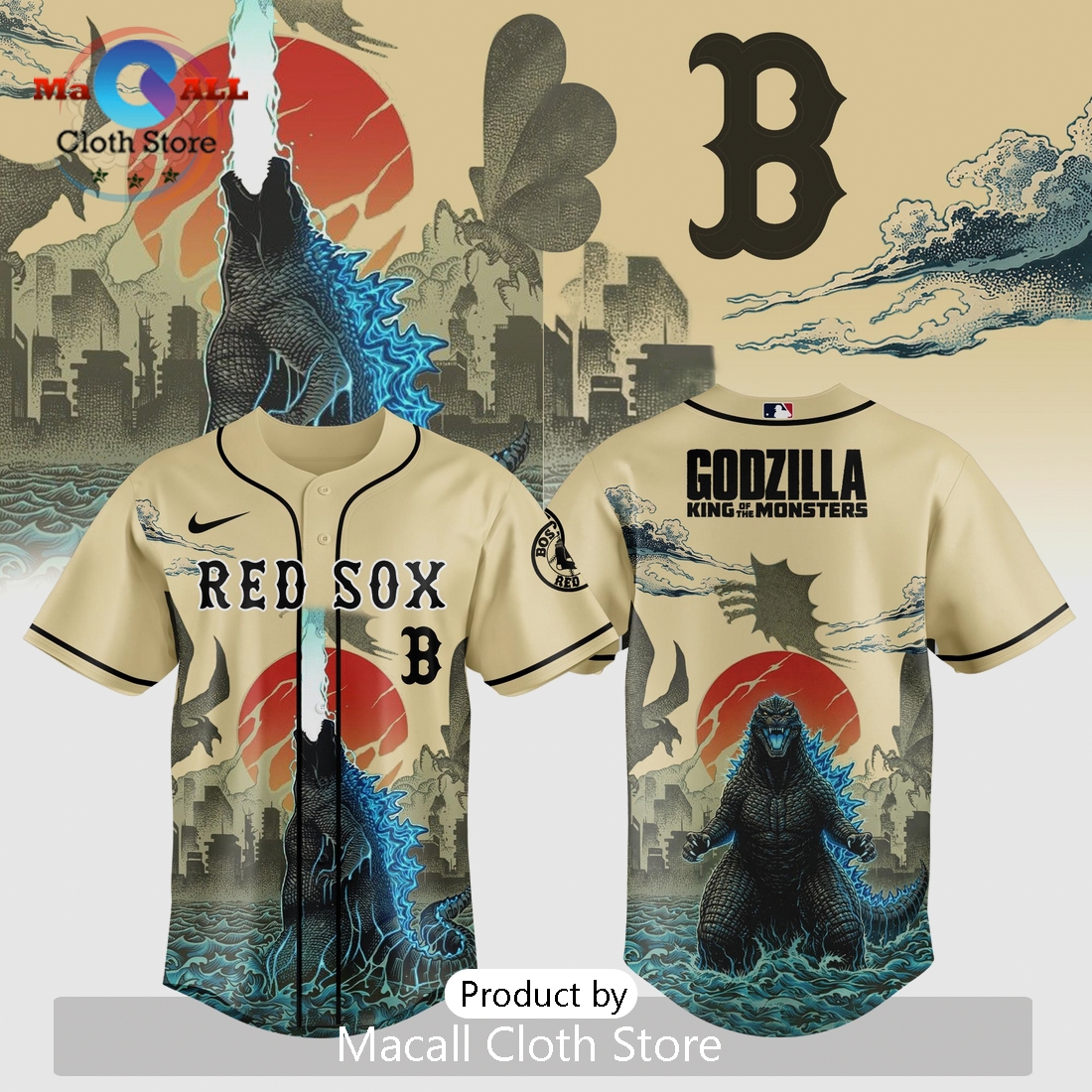 Boston Red Sox Godzilla King of Monsters Limited Edition Baseball Jersey