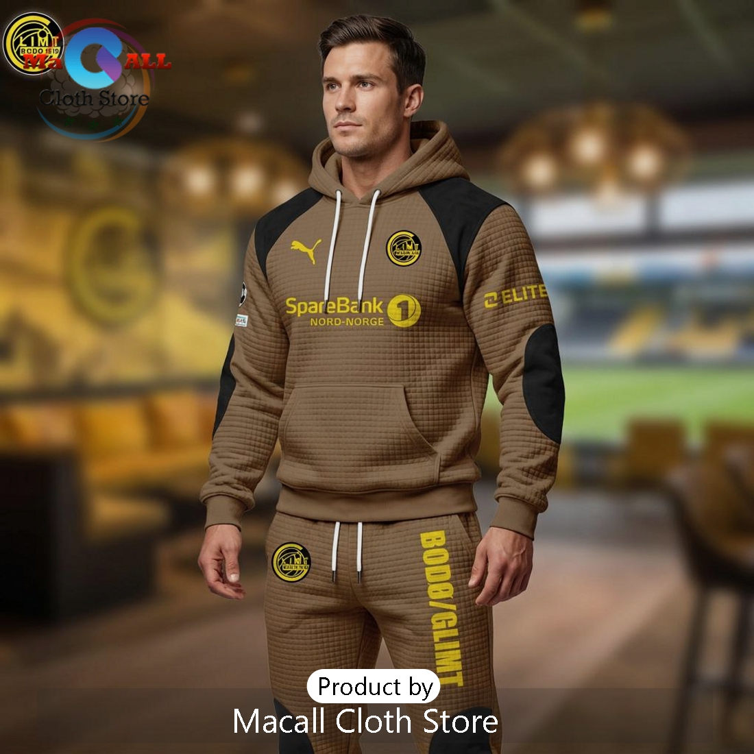 Bodo Glimt Football Club Quilted Design Pullover Hoodie Set
