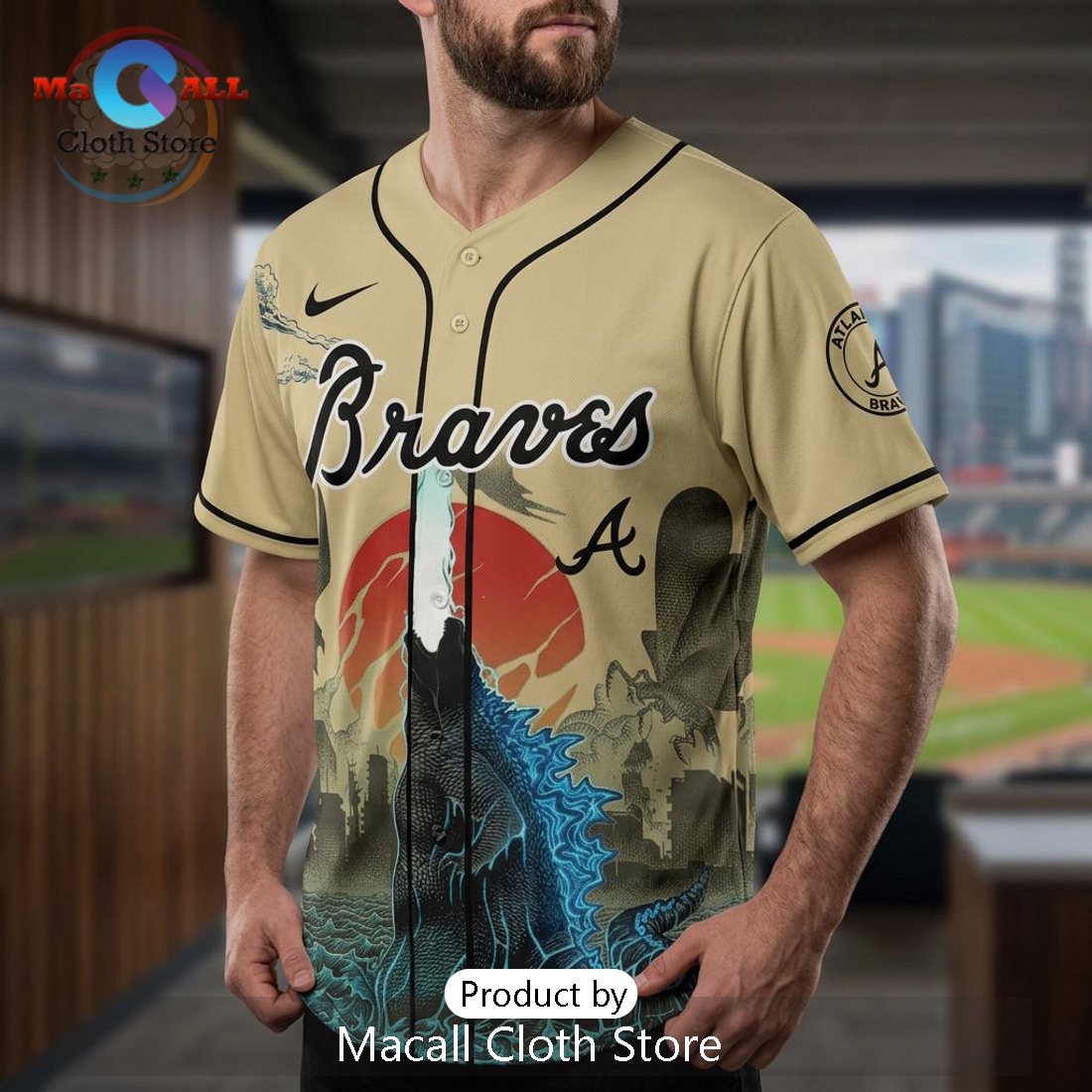 Atlanta Braves Godzilla King of Monsters Limited Edition Baseball Jersey