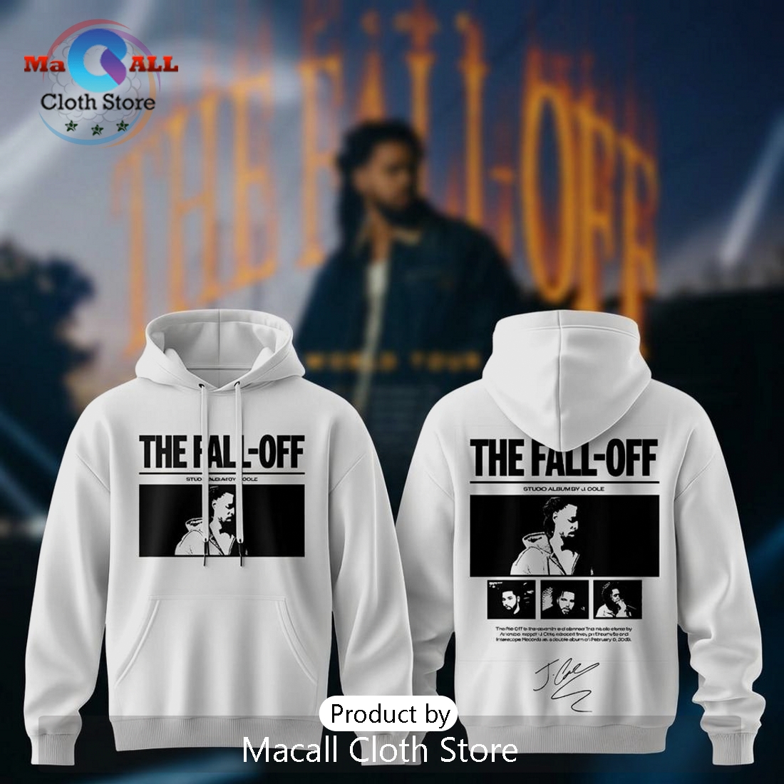 J. Cole The Fall-Off World Tour Album Graphic Pullover Hoodie J. Cole The Fall-Off World Tour Album Graphic Pullover Hoodie