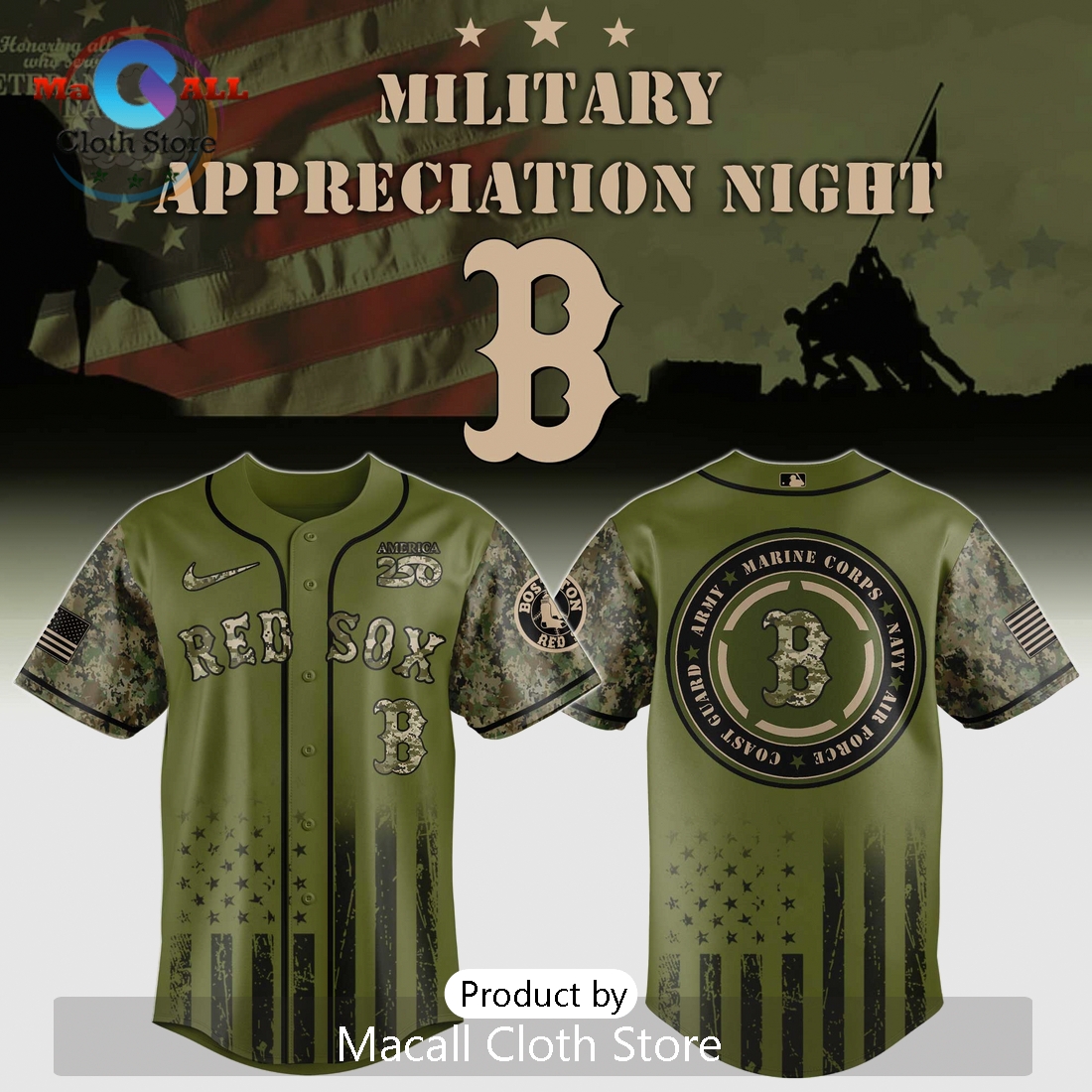 Boston Red Sox Military Appreciation 2026 Limited Edition Baseball Jersey