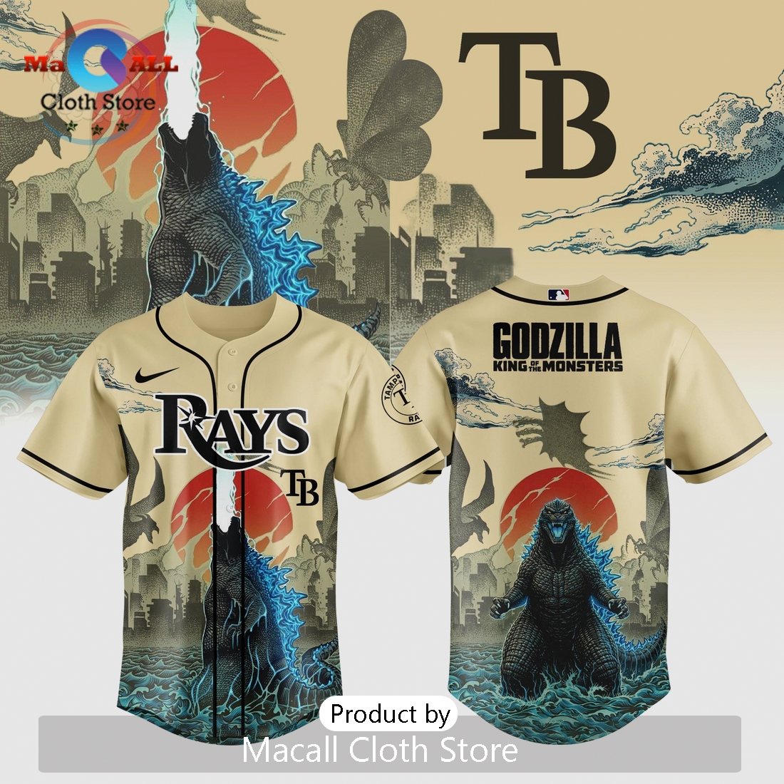 Godzilla King of Monsters Tampa Rays Baseball Limited Edition Jersey