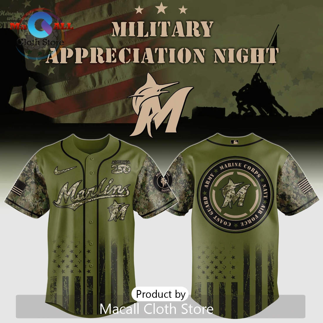 Miami Marlins Military Appreciation 2026 Limited Edition Jersey