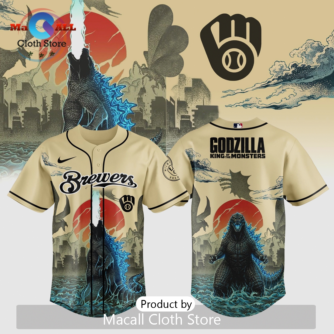 Godzilla Brewers King of the Monsters Limited Edition Baseball Jersey