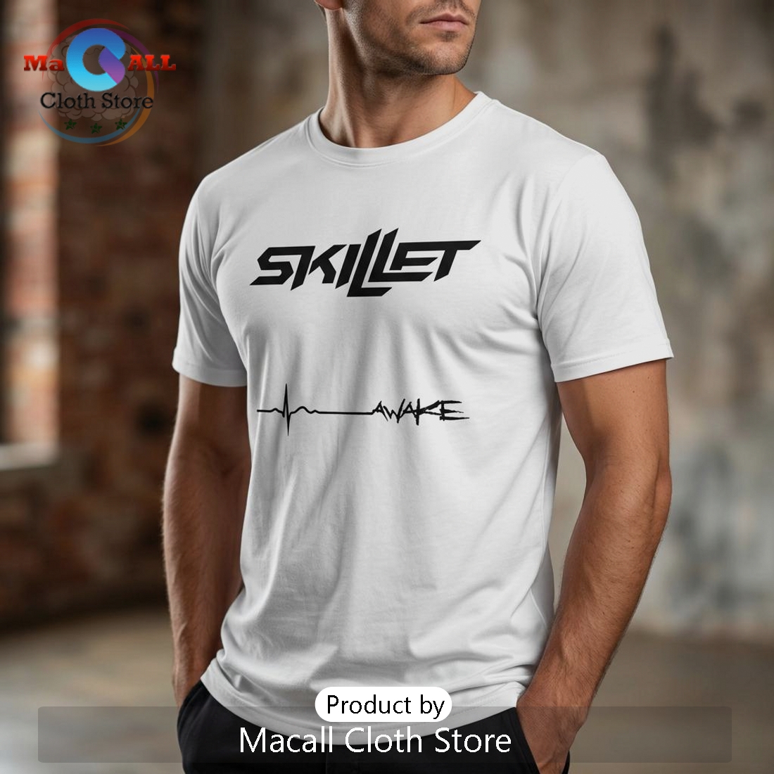 Skillet Band UK & EU Tour 2026 Awake Album Art Graphic Print T-Shirt