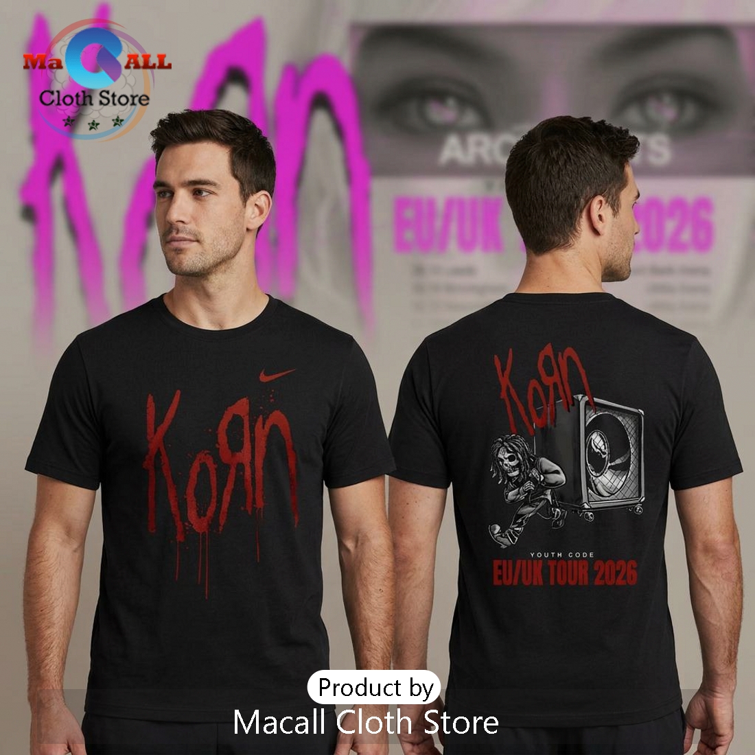 Korn Rock Band Concert 2026 Tour Graphic Tee Korn Rock Band Concert 2026 Tour Graphic Tee