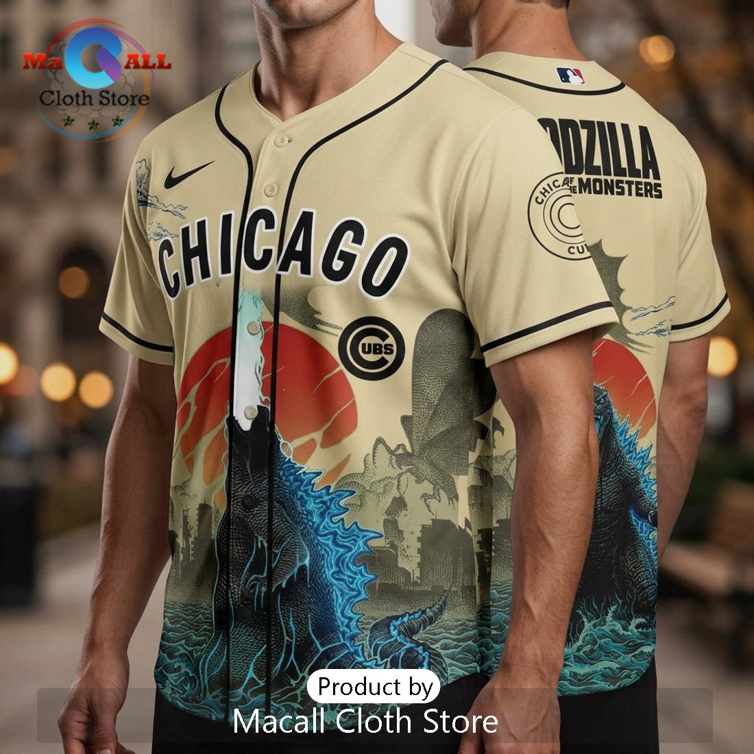 Chicago Cubs Godzilla King of Monsters Limited Edition Baseball Jersey Chicago Cubs Godzilla King of Monsters Limited Edition Baseball Jersey