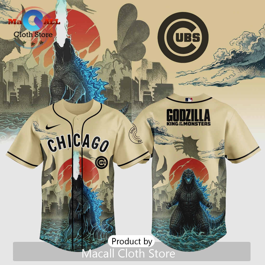 Chicago Cubs Godzilla King of Monsters Limited Edition Baseball Jersey
