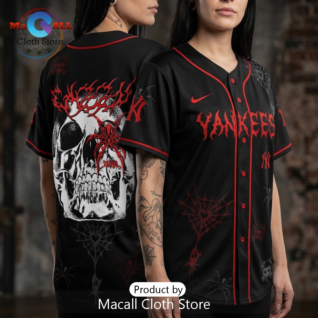 NY Yankees Cazzu Latinaje Tour 2026 Skull Spider Baseball Jersey NY Yankees Cazzu Latinaje Tour 2026 Skull Spider Baseball Jersey