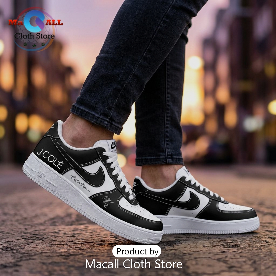 J. Cole The Fall Off Signed Custom Nike Air Force 1 Sneakers J. Cole The Fall Off Signed Custom Nike Air Force 1 Sneakers