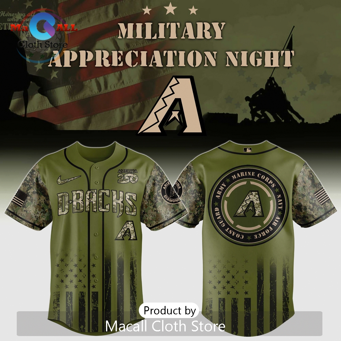 Military Appreciation Night Arizona Dbacks 2026 Limited Edition Jersey