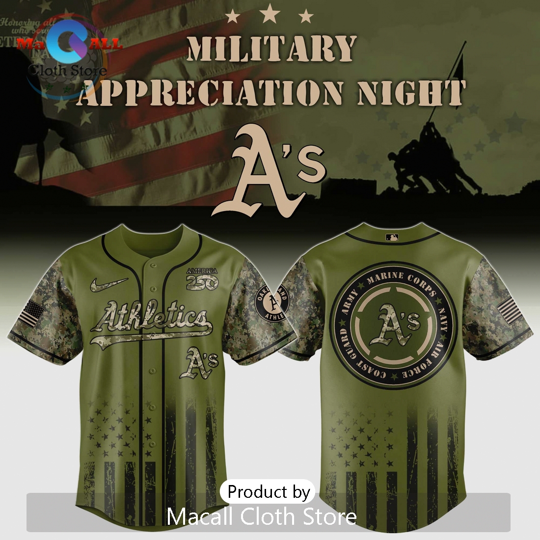 Military Appreciation Oakland A’s 2026 Limited Edition Baseball Jersey