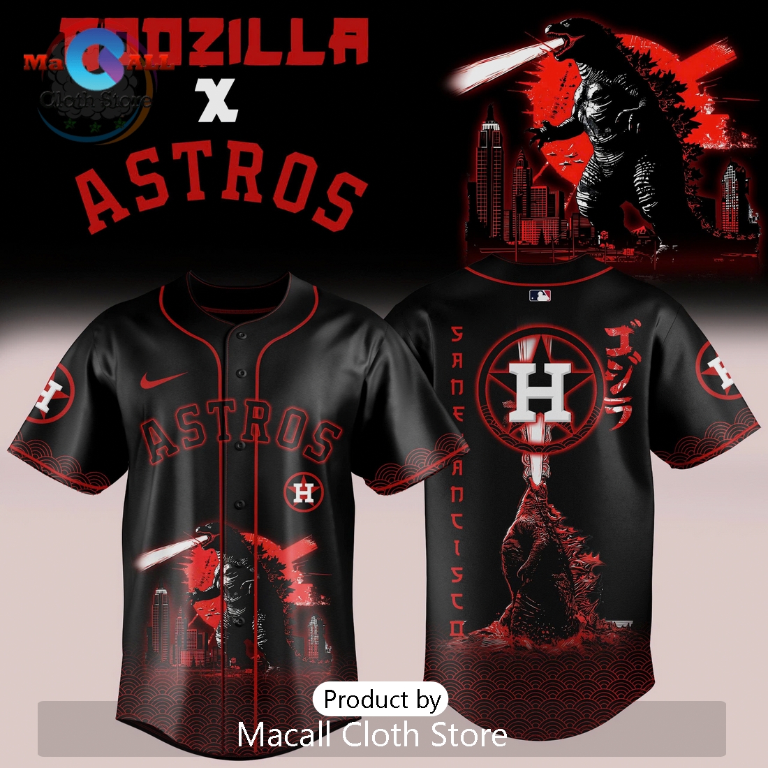 Godzilla x Astros 2026 Edition Baseball Jersey