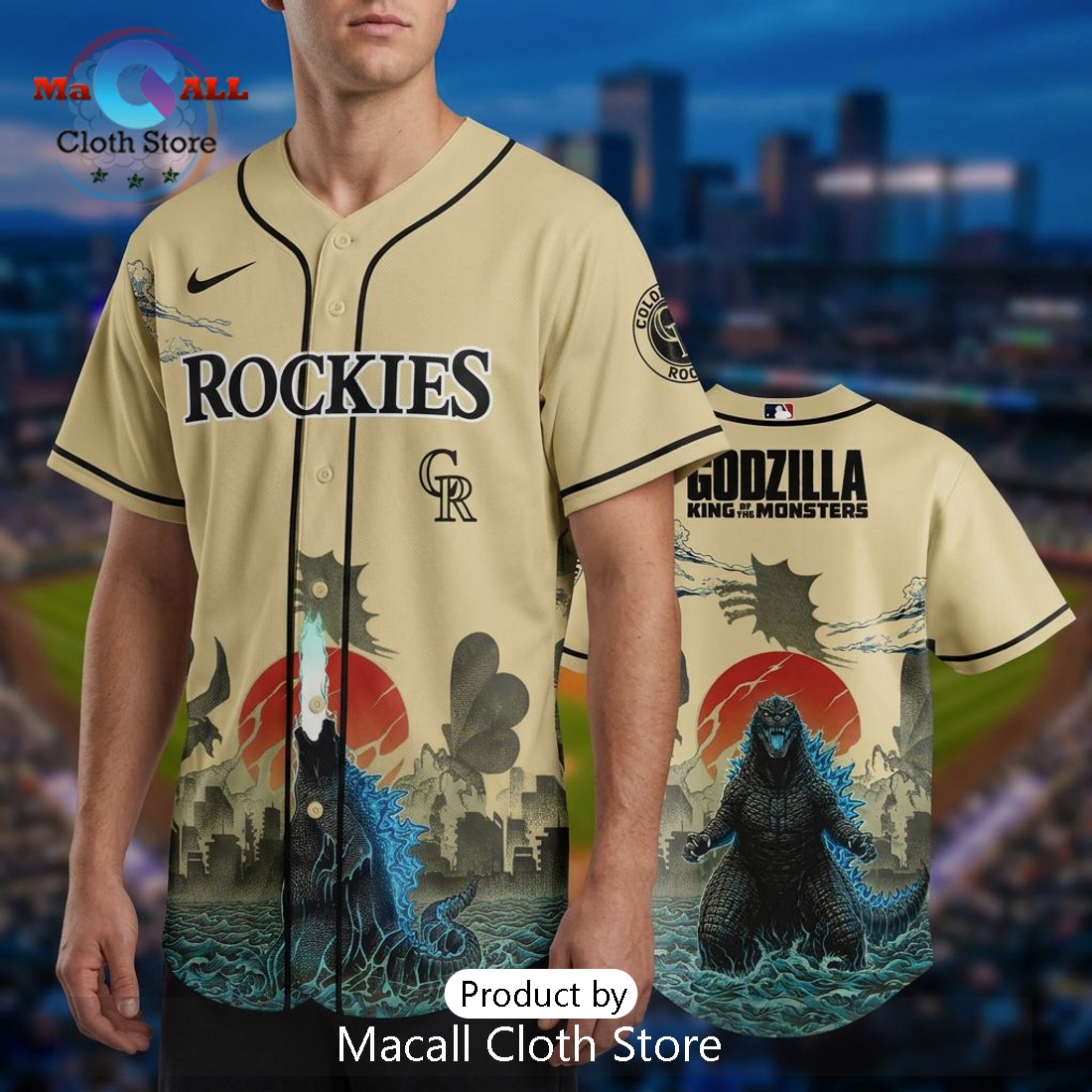 Godzilla Rockies King of Monsters Limited Edition Baseball Jersey Godzilla Rockies King of Monsters Limited Edition Baseball Jersey