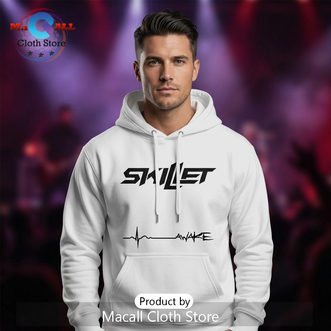 Skillet Awake Band 2026 European Tour Music Album Art White Hoodie