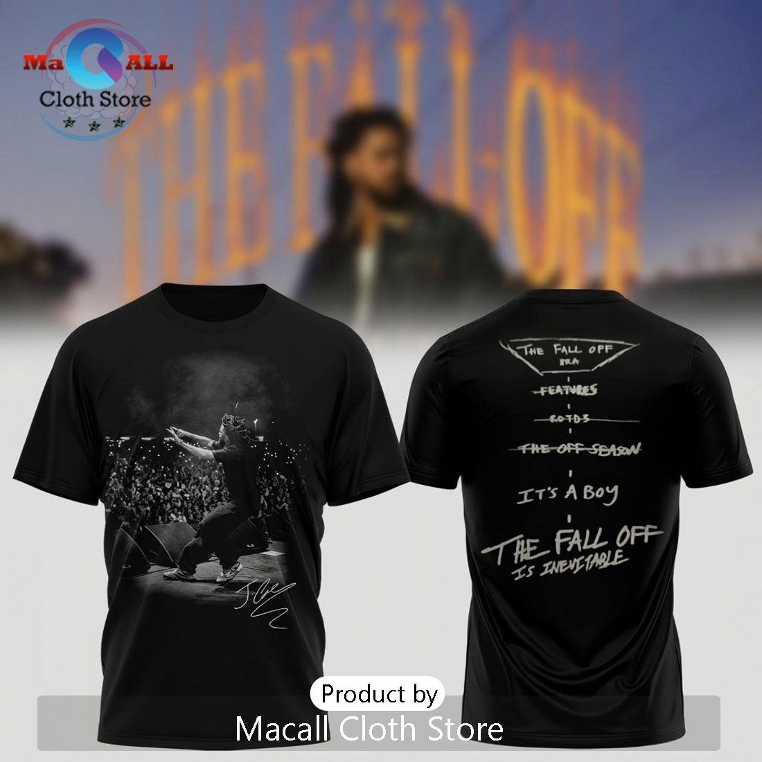 J. Cole The Fall Off World Tour Signed Graphic T-Shirt J. Cole The Fall Off World Tour Signed Graphic T-Shirt