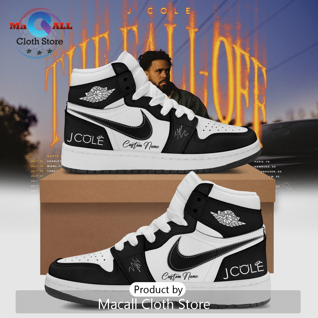 J. Cole The Fall Off Custom Air Jordan 1 Sneakers