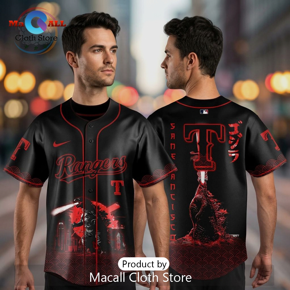 Godzilla Rangers MLB 2026 Edition Graphic Baseball Jersey