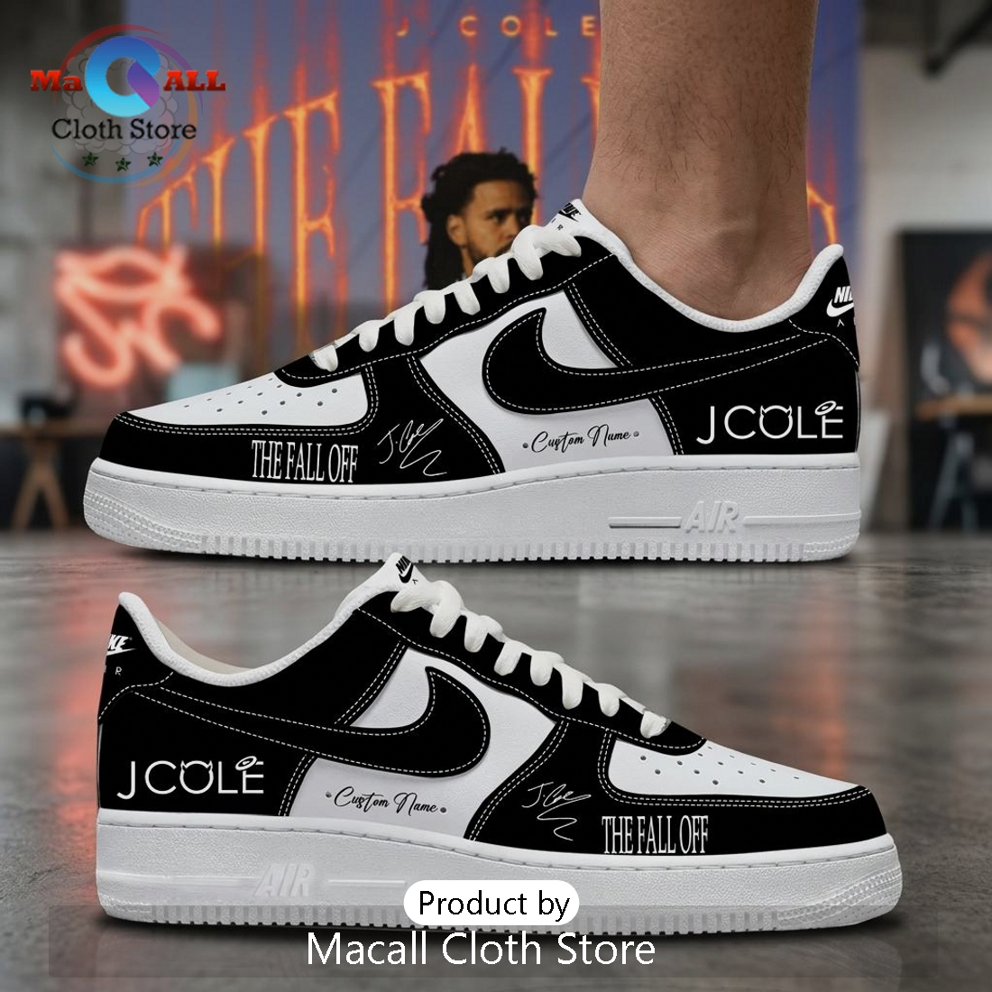 J. Cole The Fall Off Custom Nike Air Force 1 Sneakers
